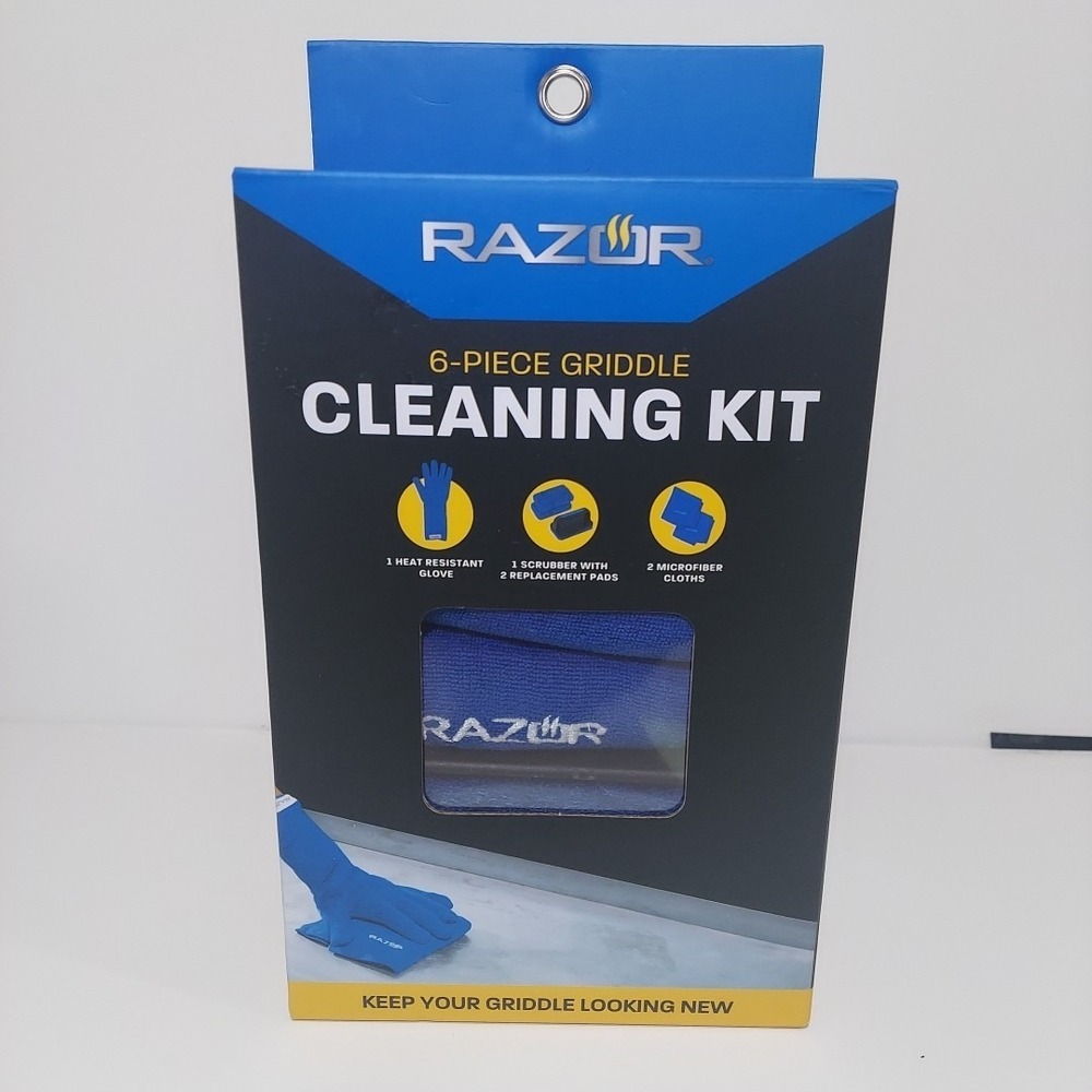 Mr. Bar-B-Q Razor 6-piece Griddle Cleaning Kit (Gloves/Cloths/Scrubber/Pads) New